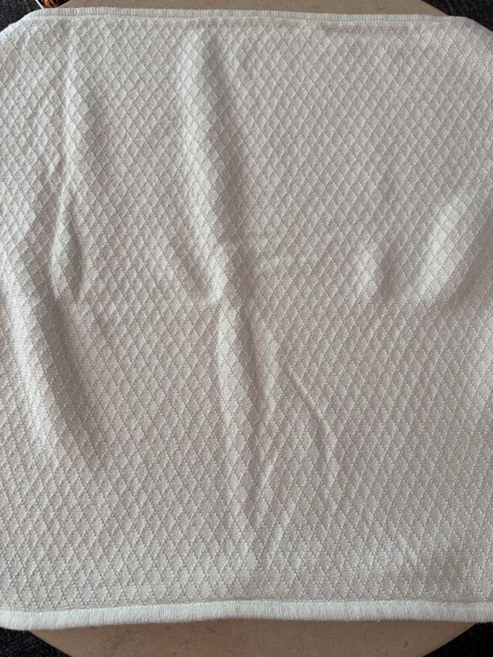 Pottery Barn Kids Ivory Luxe Cable-Knit Sherpa Baby Blanket